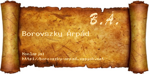 Borovszky Árpád névjegykártya