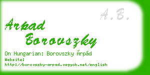 arpad borovszky business card